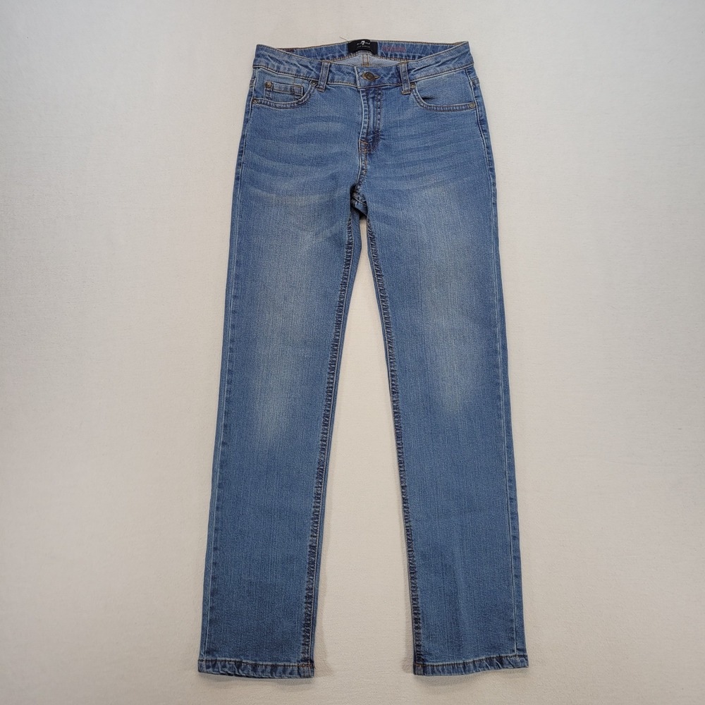 7 For All Mankind Jeans Youth Size 12 Blue Slimmy Mid Rise Light Wash Denim